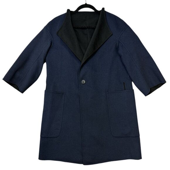 Jil Sander Cashmere Coat Jacket Reversible Italy Minimalist Quiet Luxury Sz 36 - Picture 2 of 16